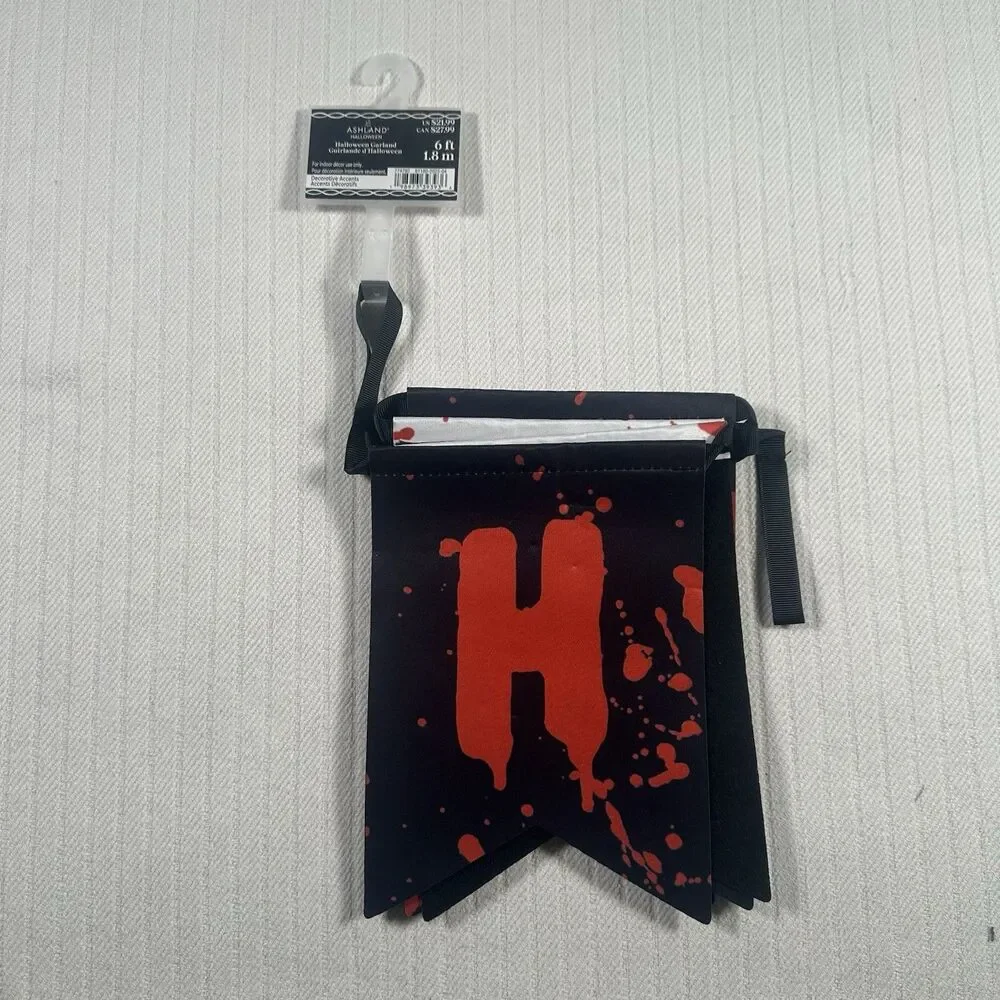 Ashland Halloween Garland 6ft Bloody Drip Pennant Banner Horror Party Decor NWT
